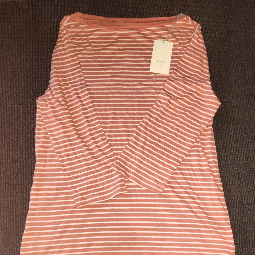 A New Day Red and White Striped Top